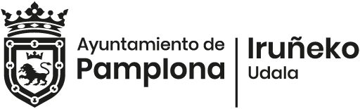 Logotipo del Ayuntamiento de Pamplona en blanco y negro