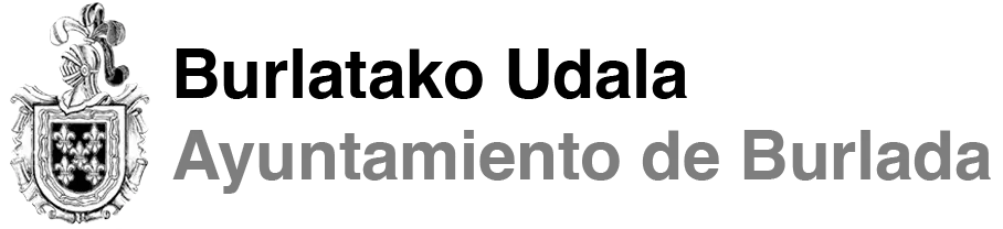 Logotipo del Ayuntamiento de Burlada en blanco y negro