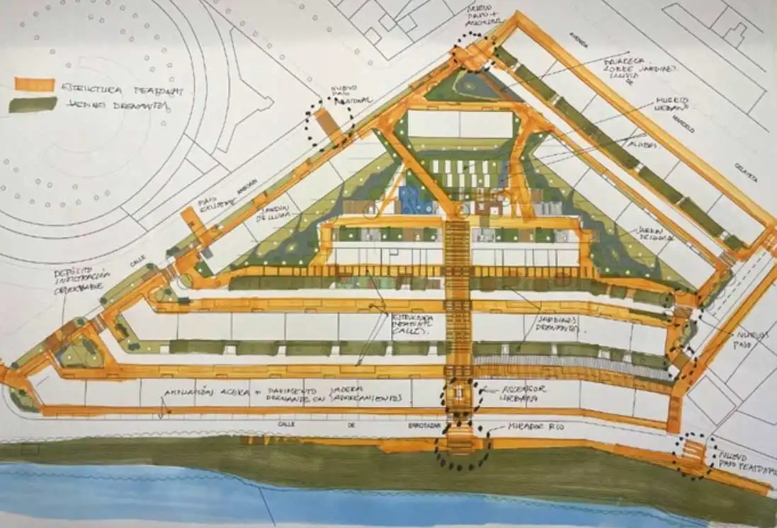 Esbozo del proyecto de reurbanización del Barrio de San Pedro de Pamplona