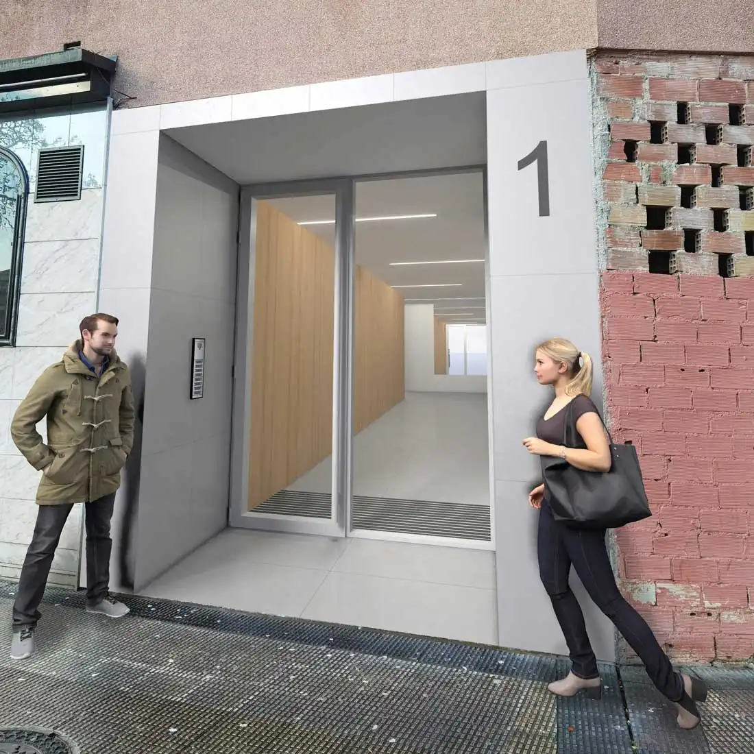 Eliminación de barreras en portal de viviendas en el barrio de Iturrama de Pamplona