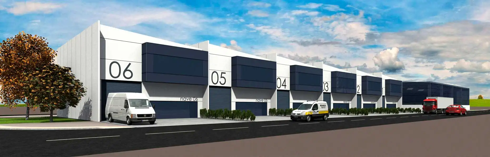 Proyecto de seis naves en el polígono industrial de Galaria, Navarra.